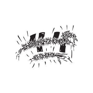 Barbed wire decal set with black wire and spike pattern