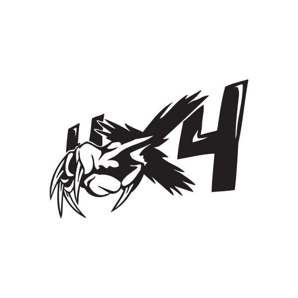 Bird claw decal, black stylized bird claw graphic