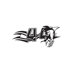Claw decal with stylized black-and-white claw graphic
