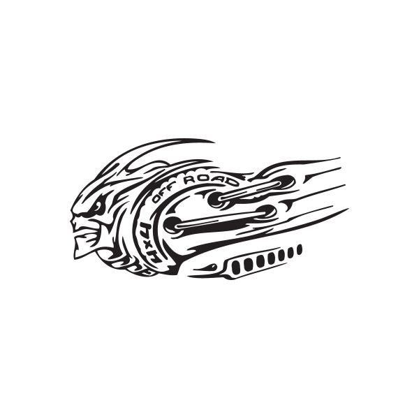 Gear decal: black tribal engine graphic for 4x4