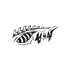 Black stylized eye tattoo decal with jagged lines