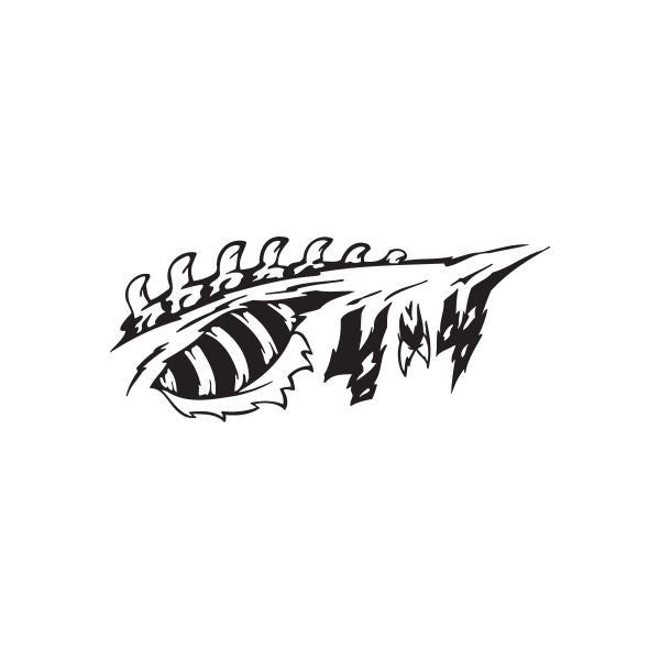 Black stylized eye tattoo decal with jagged lines