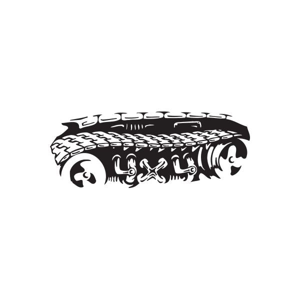 Tank decal with black-and-white tank graphic