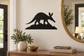 Black aardvark on mountain ridge vinyl decal silhouette
