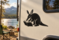 Black aardvark reading vinyl decal with open book