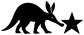 Black aardvark and star vinyl decal cutout design