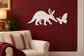 White vinyl decal of a standing aardvark with a butterfly and small insect accents