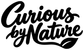Curious by Nature vinyl decal with black cursive text close-up