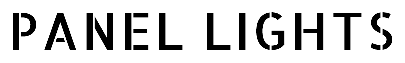 PANEL LIGHTS stencil lettering in bold sans-serif