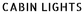 Cabin Lights aircraft stencil text, bold black letters on light background