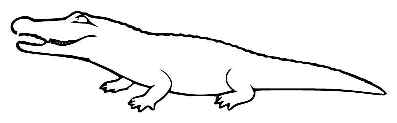 White open-jaw alligator outline vinyl decal with ridged back detail