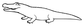 White open-jaw alligator outline vinyl decal with ridged back detail