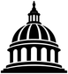 Capitol dome vinyl decal with black-and-white dome illustration