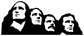 Vinyl decal of four rock-profile faces: black silhouettes with light facial details