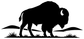 Black prairie bison vinyl decal silhouette with grass on a white background