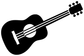American Icon black acoustic guitar vinyl decal graphic with white fretboard