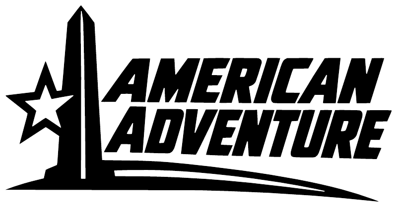 American Adventure vinyl decal close-up with star, bold lettering, and swoosh