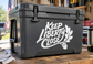 Vinyl decal with white “Keep Liberty Close” lettering on a dark surface