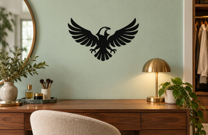 Black liberty eagle with wings vinyl wall decal