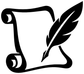 AmericanPrideCX006 vinyl decal close-up: black feather on open scroll.