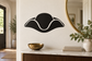 Black tricorn hat vinyl decal for wall with bold white outline
