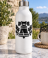 White insulated bottle with black liberty bell and oak leaf vinyl decal