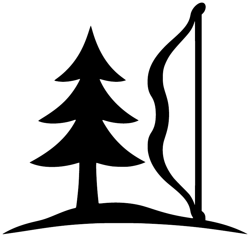 Black pine tree and bow horizon vinyl decal graphic