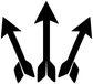 Black arrow flight sweep vinyl decal set with three upward arrow heads