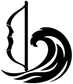 Ocean wave archery vinyl decal: black bow and wave swirl graphic