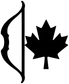 Black bow and maple leaf vinyl emblem decal, close-up