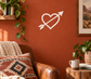 White arrow-heart vinyl decal graphic