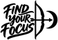 Black vinyl decal close-up: 'Find Your Focus' text over crosshair and right arrow