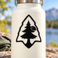 Black vinyl pine tree decal with shield/arrow outline
