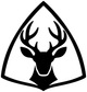 Vinyl decal featuring a black stag head arrowhead crest emblem