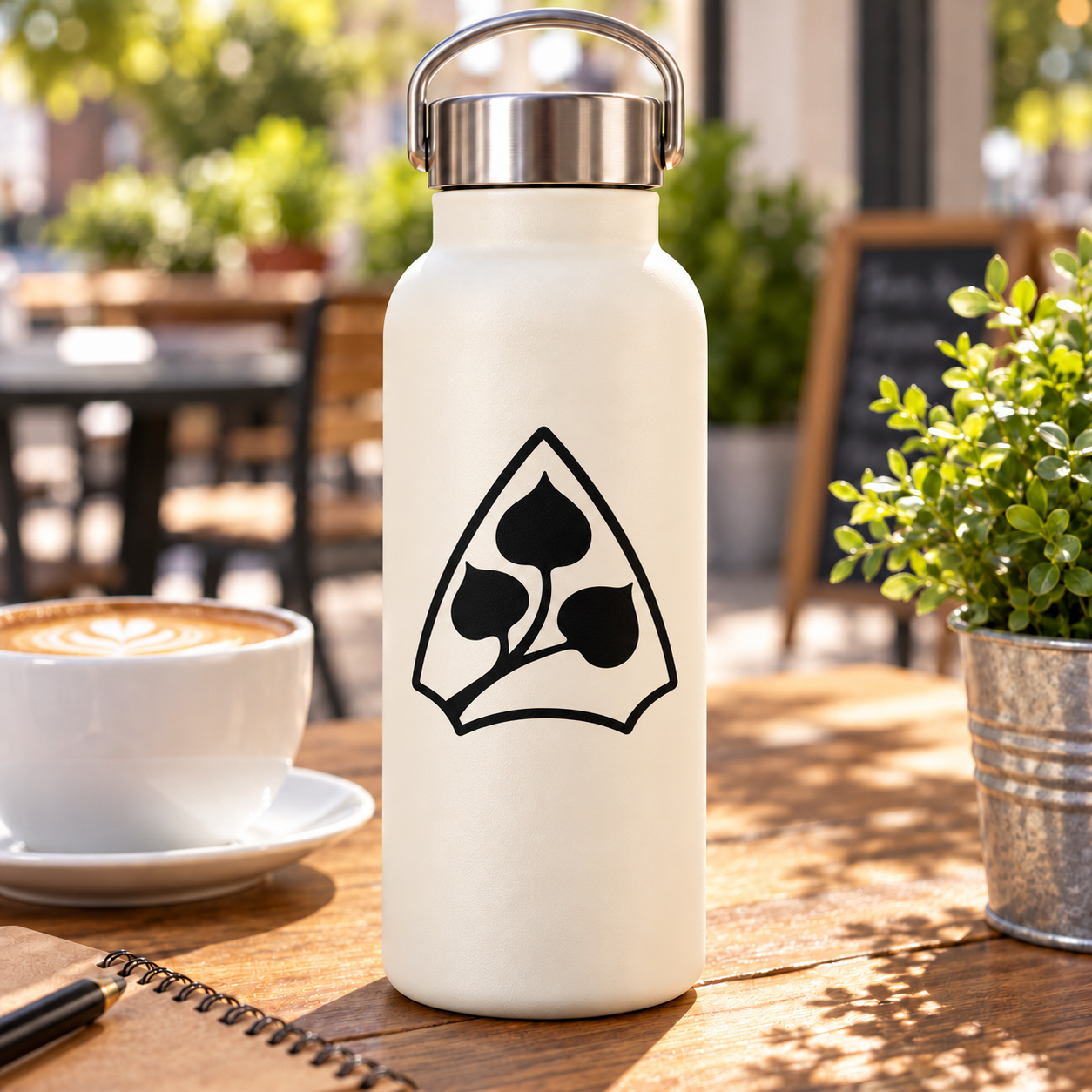 Aspen leaves arrowhead vinyl decal with black outline and three leaf shapes
