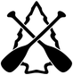 Black and white crossed paddles arrowhead logo vinyl decal