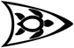 Black arrowhead turtle vinyl decal with oval eye detail