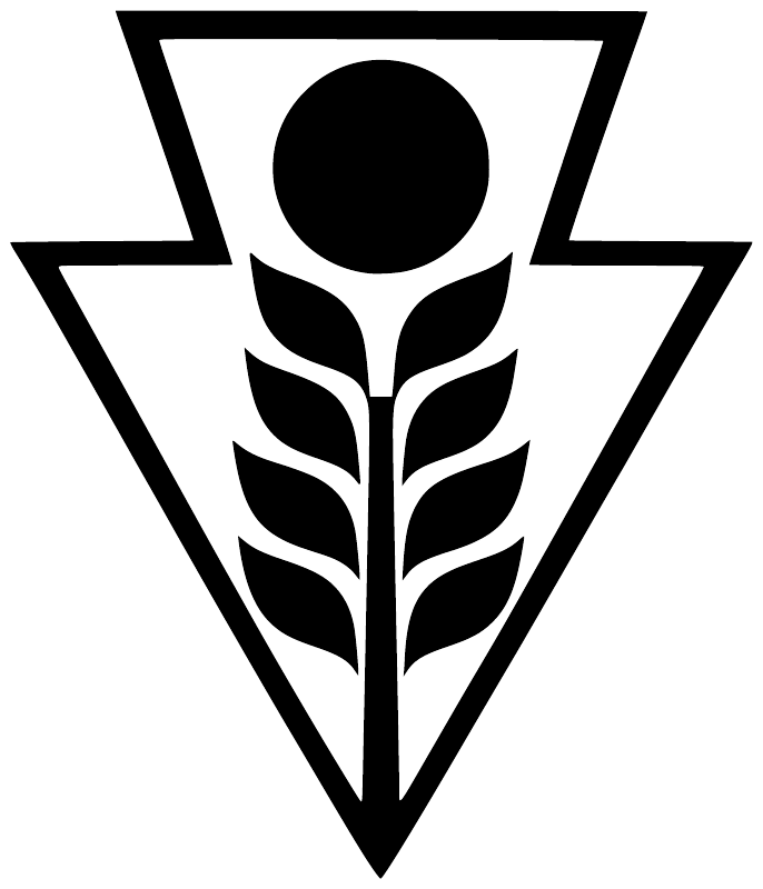Black arrowhead vinyl decal with circle top and leaf stalk design