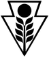 Black arrowhead vinyl decal with circle top and leaf stalk design
