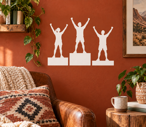 Athletics podium friends vinyl decal set with white silhouette athletes on podiums