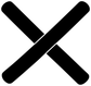 Crossed baton pair vinyl decal, black