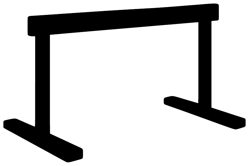 White hurdle icon vinyl decal
