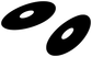 Vinyl decal pair closeup: two black ovals with small white oval centers