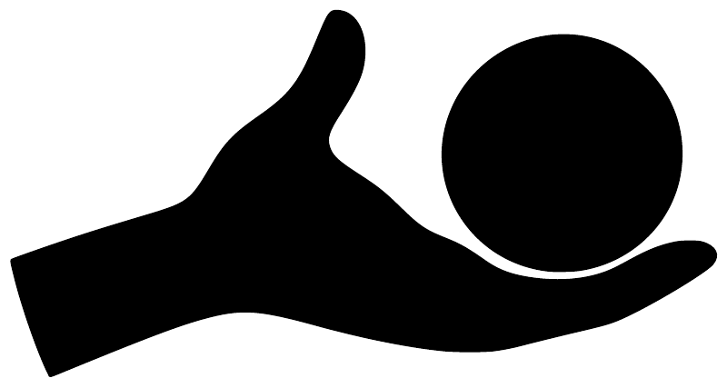 Black shot put thrower vinyl decal emblem with large circular ball