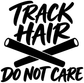 Vinyl track hair 'Do Not Care' decal, black lettering on white background