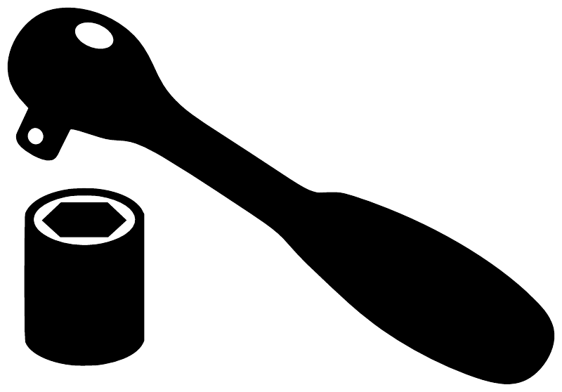 Black wall decal with utensil and container icons