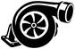 Turbocharger decal sticker, black and white fan wheel with exhaust pipe