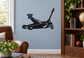 Black car jack wall decal sticker with handle and wheels, removable wall art