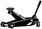 Black car jack illustration wall decal with crank handle and caster wheels