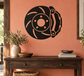 Brake rotor and caliper wall decal in black with orange accent lines